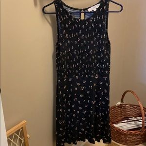 Sleeveless navy dress-Loft